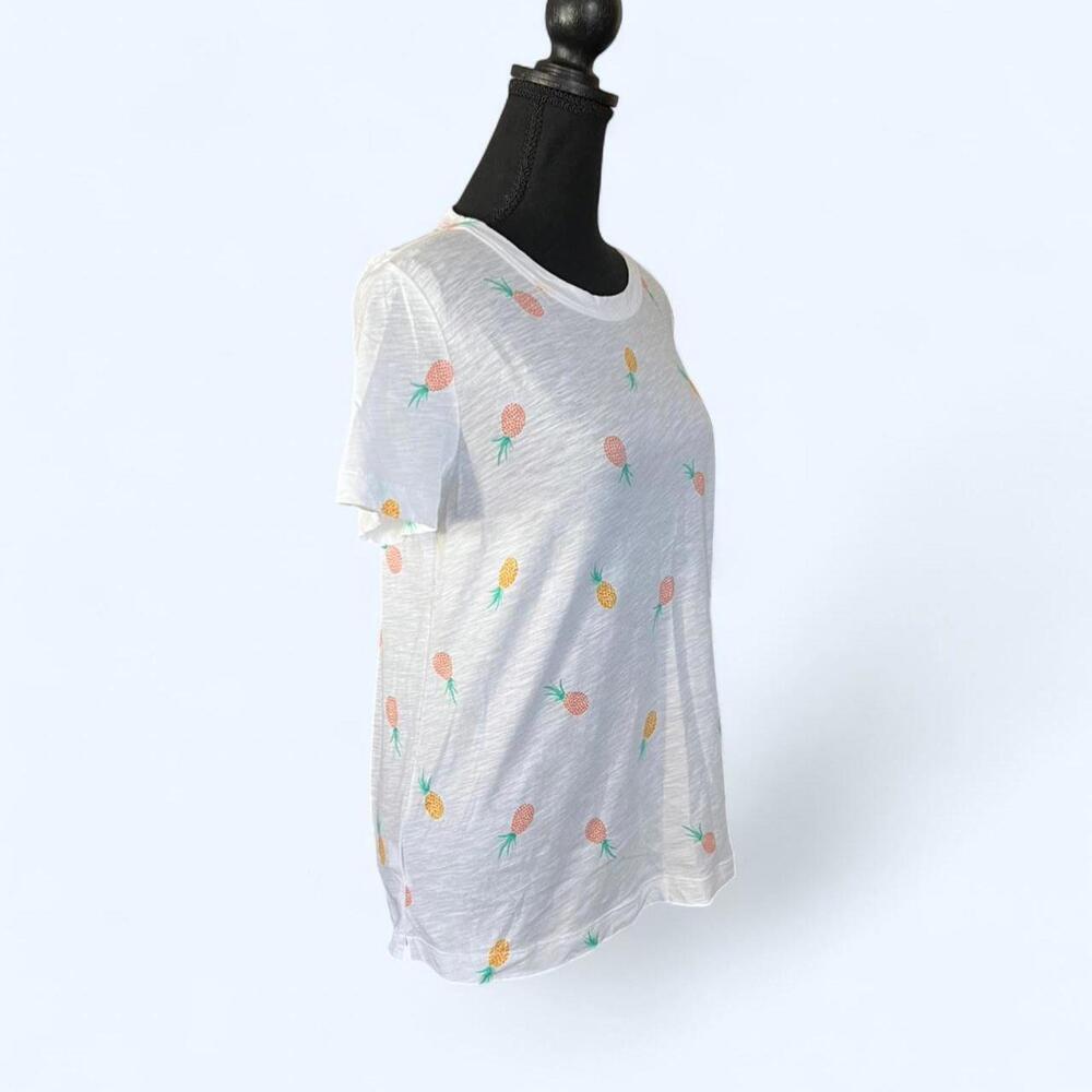 LOFT summer pineapple 100% cotton print t-shirt Size Small - Picture 3 of 7